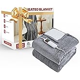 Kosydown Basic Heated Electric Blanket Twin Size 62" x 84" Heating Thow Blanket Soft Warm Thick Bed Blanket for Cold Winter 5-Position Timer &10 Heating Setting Home Office Use & Washable