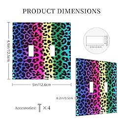 Funky Colorful Leopard Double Toggle Light Switch
