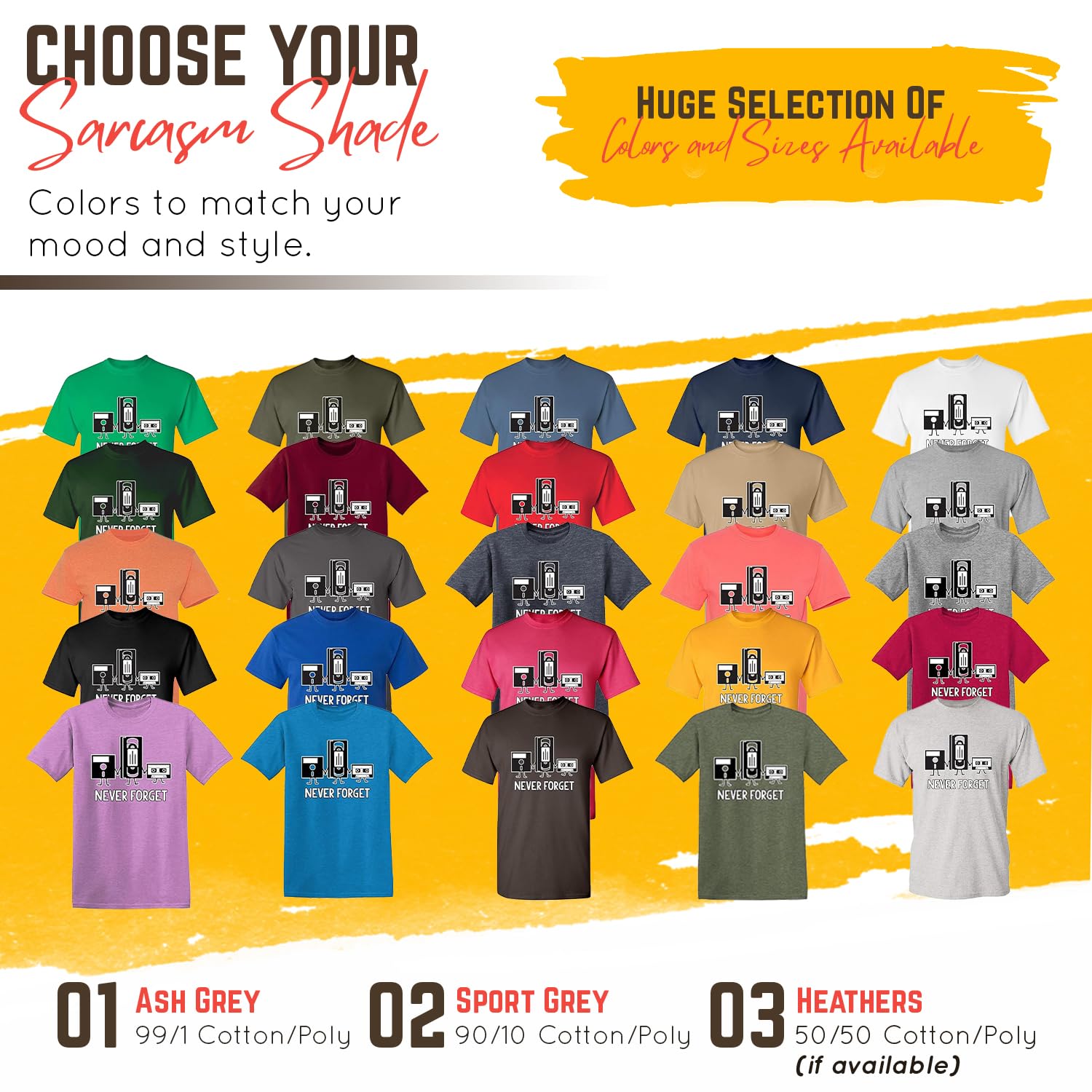 Feelin Good Tees Never Forget Mens Cassette Tape VHS Music Old School Mens Retro Funny T Shirt