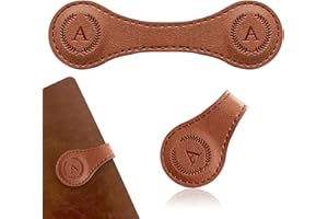 SHINETRIM Handmade Personalized Leather Magnetic Bookmark - Custom Initial Letter Design with 26 Alphabet Choices - Durable Bookmark for Readers, Book Lovers, Women & Kids