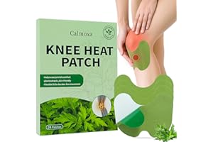 Calmoxa Knee Pain Relief Patch-Herbal Natural Heat Therapy Patches with Mugwort,Ginger & Mint,Joint Muscle Aches, 24 Patches