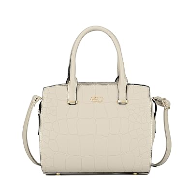 E2O Solid Beige Satchel With Long Belt