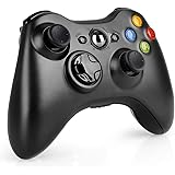 Wireless Controller for Xbox 360, 2.4GHZ Game Controller Gamepad Remote for Xbox 360 Slim Console, PC(Black)