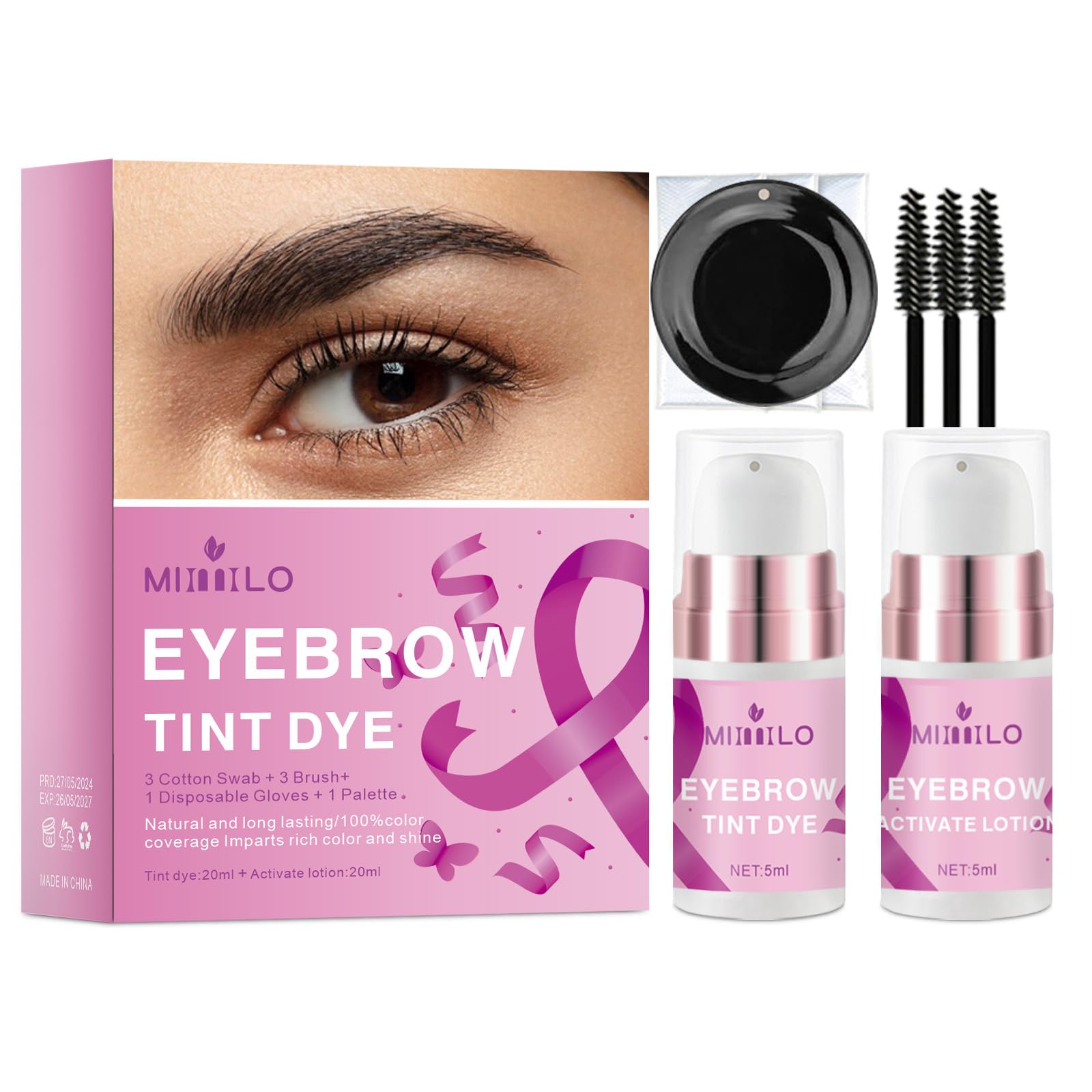 Photo 1 of 2-In-1 Eyelash & Eyebrow Color Kit, Professional Black Color Set for Lashes and Brows, Instant Natural Results Lasting for 4-6 Weeks- for Salon & Home Use, Gift for Women Girl Mom Wife