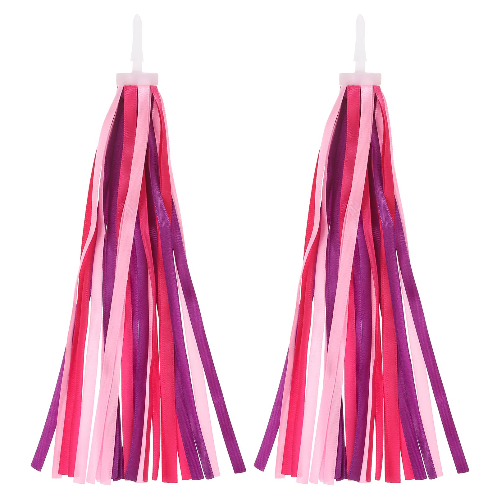 PATIKIL Bike Streamers, Colorful Scooter Handlebar Tassels Grips Ribbon Accessories Decorations for Girls Bicycle Tricycle Handles, Pink Purple