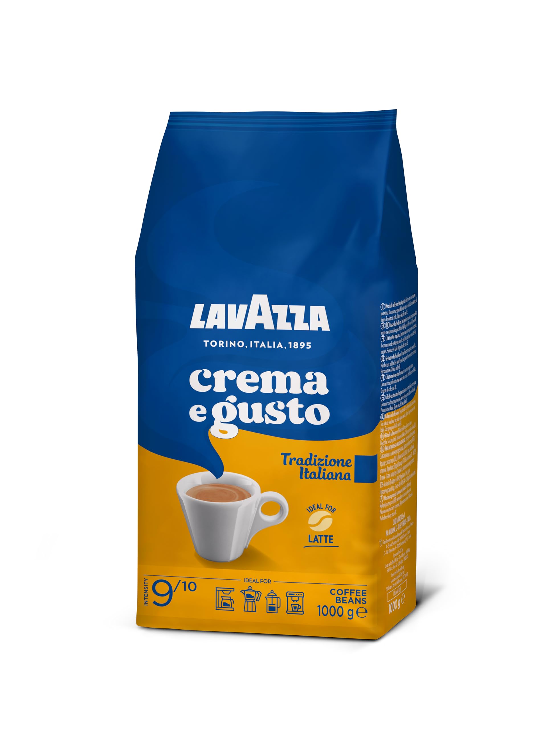 Lavazza, Crema e Gusto Tradizione Italiana, Geröstete Kaffeebohnen, mit Würzigen Aromatischen Noten, Ideal für einen Espresso, Arabica und Robusta Kaffeebohnen, 1 kg Packung 2