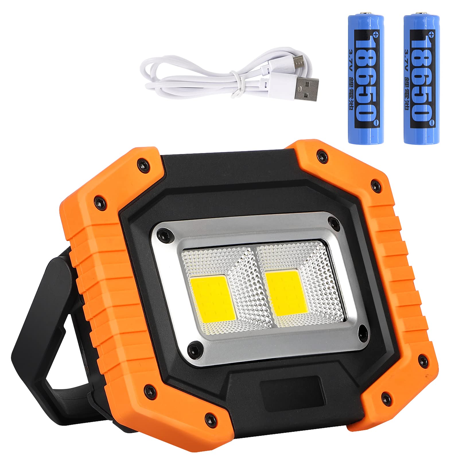 Lyneun LED Work Light Rechargeable,Super Bright COB Floodlight Portable with 3 Modes,Spotlight IP65 Waterproof Outdoor for Camping Traveling Fishing Security Lights