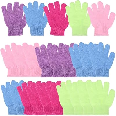 minkissy 30Pcs Five Finger Shower Gloves Exfoliator Bath Scrub Towel Body Back