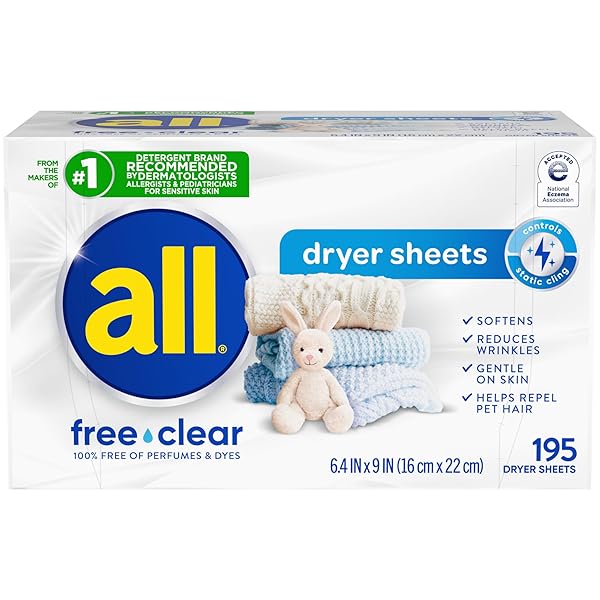 ALL FABRIC SOFTENER DRYER SHEETS FOR SENSITIVE SKIN,...