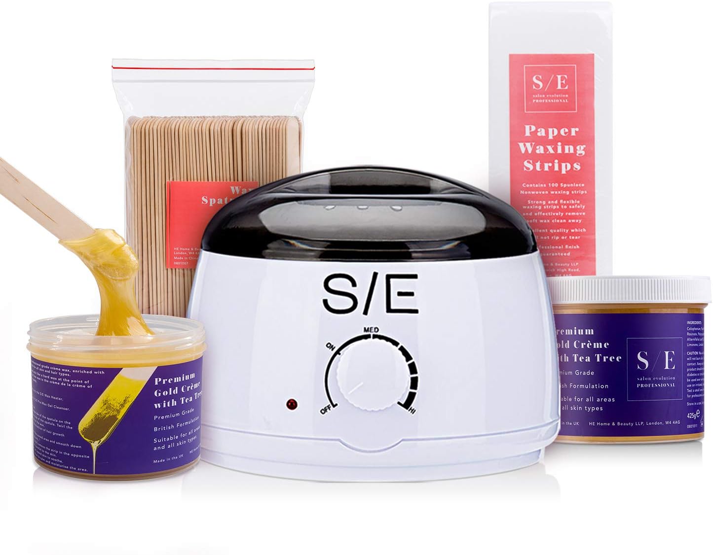 Salon Evolution Professional Waxing Kit with Wax Heater, Premium Gold