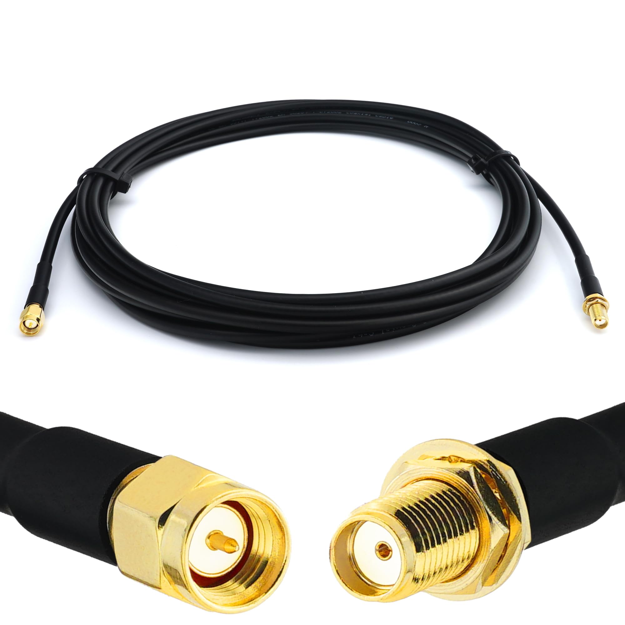 RANGEFUL SMA Cable 4m / 13.1ft Ultra Low Loss Coax Cable RG58 Extension Lead Black SMA Male to SMA Female Coaxial 50ohm for 4G 5G Router Aerial WIFI GPS Antenna