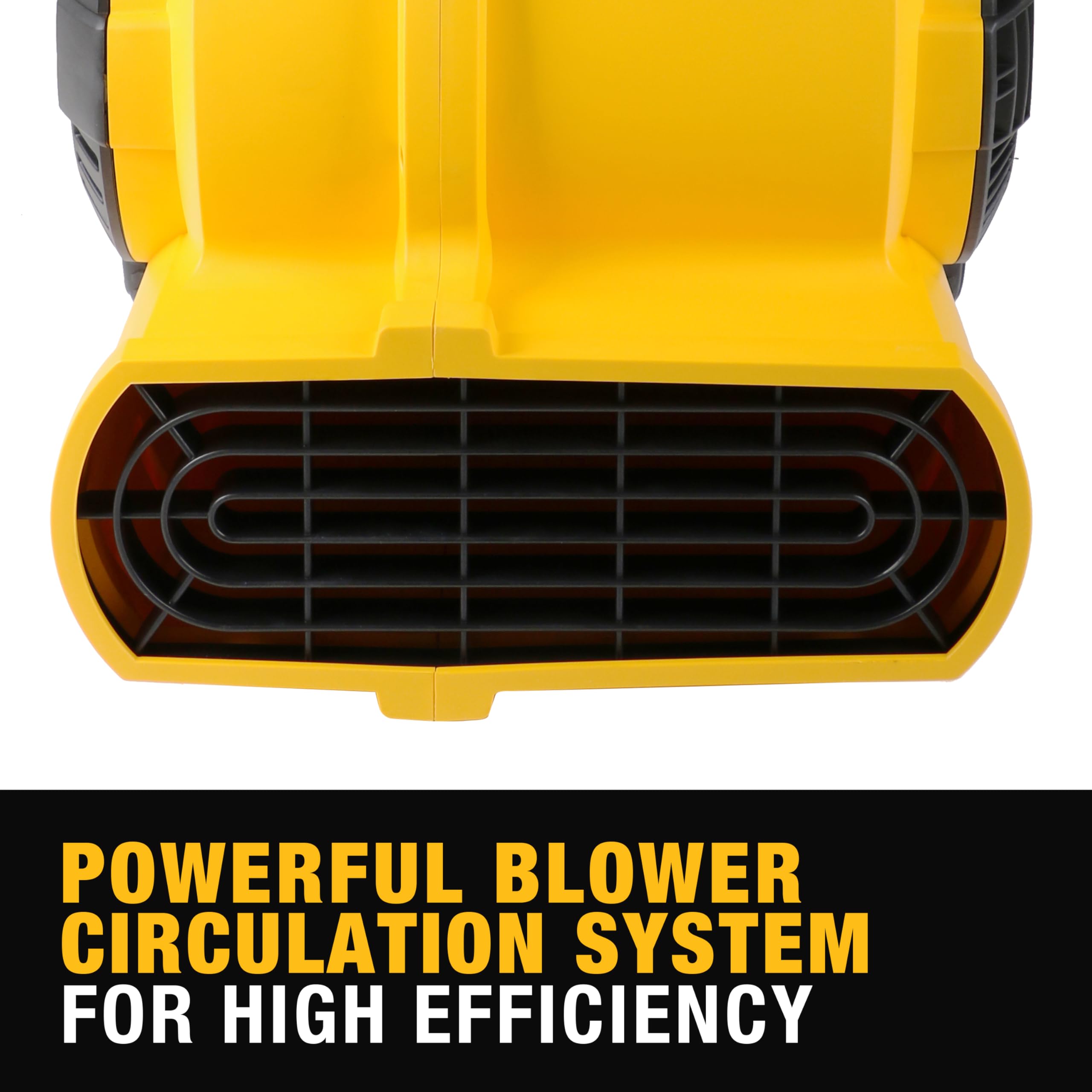 DEWALT 3/4 HP Air Mover, 3 Speed MAX 1800 CFM Floor Fan, Portable Utility Blower Fan, DXAM-2818 Yellow
