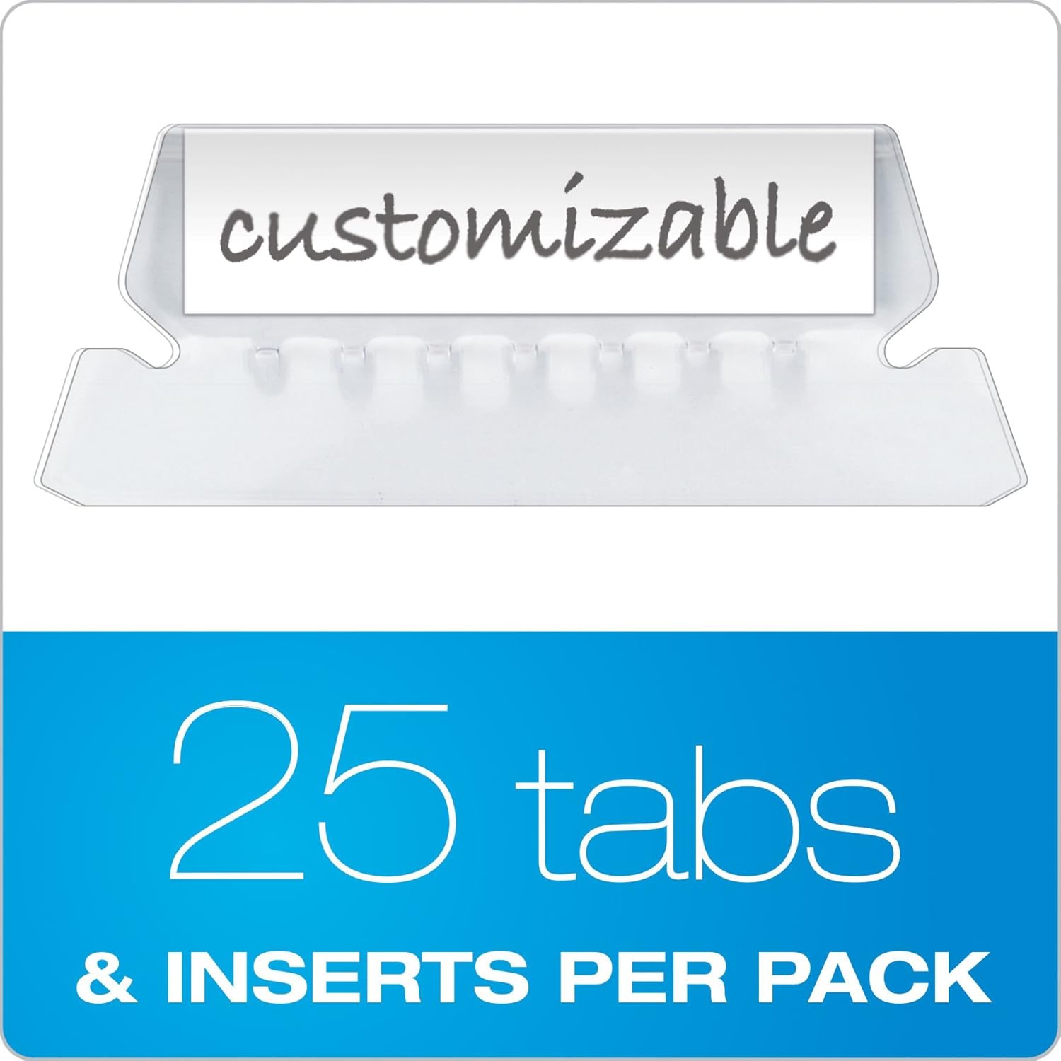 Pendaflex Insertable Plastic Tabs Hanging Folder Tabs, 2", Clear, 25 Tabs and Inserts per Pack (42) : File Tabs Plastic : Office Products