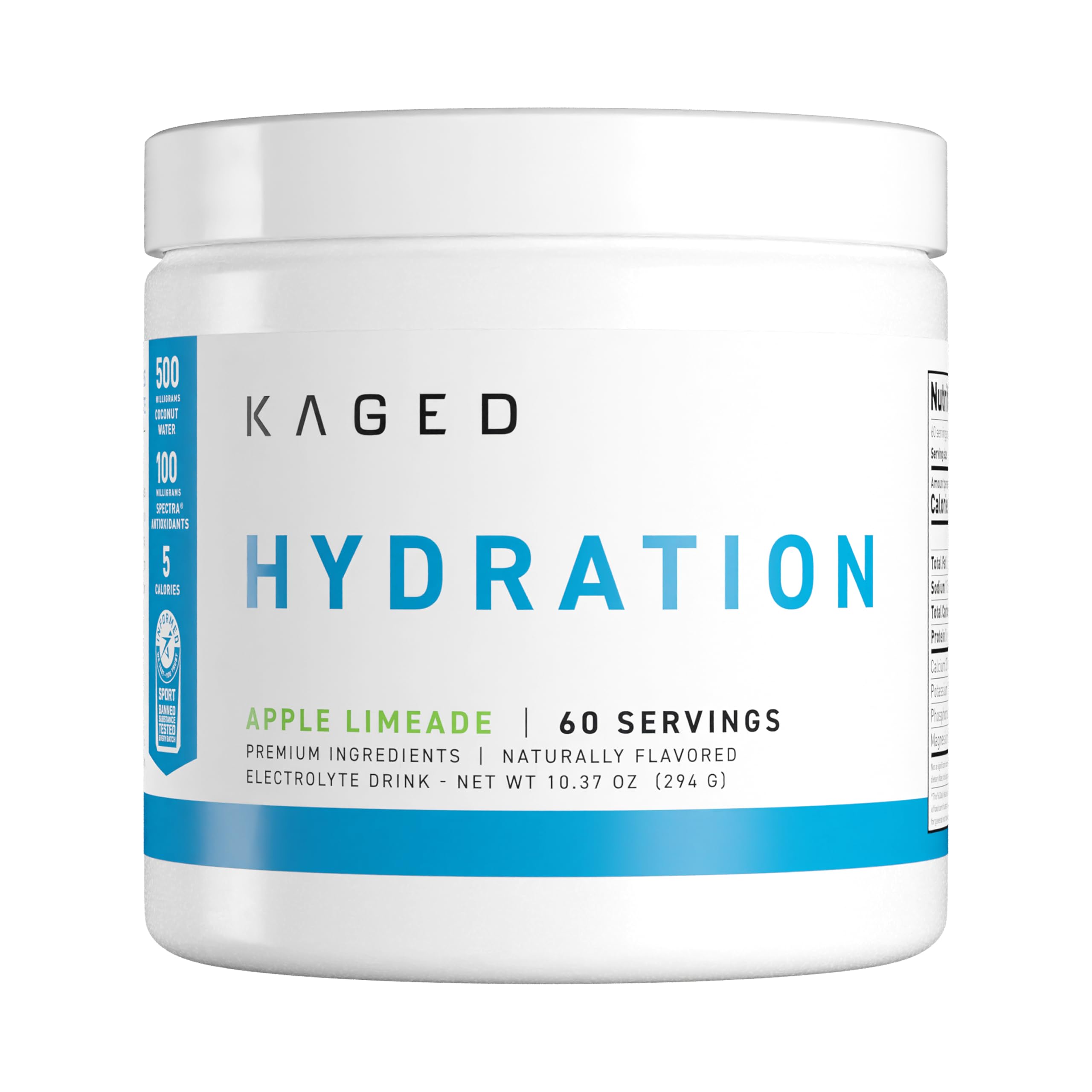 Kaged Muscle Hydra Charge Premium Electrolyte Hydrate Faster, Apple Limeade