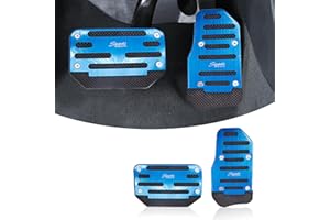 Gseigvee 2 PCS Car Brake Pedal, Non-Slip Accelerator Pedal Kit, Aluminum Alloy Pedal Replacement, Vehicle Interior Decoration, Foot Pedal Protection Parts, Universal for Most Cars, Trucks (Blue)