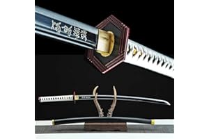 Demon Slayer Inspired Japanese Katana – Hand Forged Carbon Steel Blade, Lacquered Scabbard, Anime Collectible