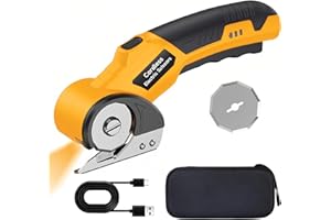 LHTKNFS Electric Scissors Cardboard Cutter with LED Light .2000mAh 4V High Efficiency Motor High Speed Steel Blade Convenient Operation Fabric Cutter Box Cutter spare blade