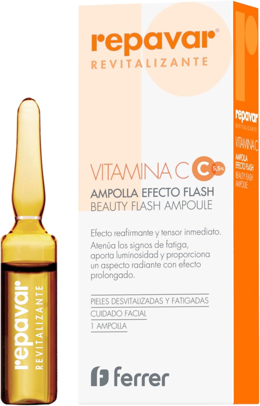 REPAVAR REVITALIZE Flash Effect Ampoule 1 unit - Firmer, Tighter, More Elastic Skin Within 15 Minutes, High Concentrate Vitamin C