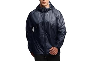 SWISSWELL Mens Lightweight Rain Jackets Raincoat with Hood Waterproof Windbreaker Jackets for Cycling Golf Fishing Running
