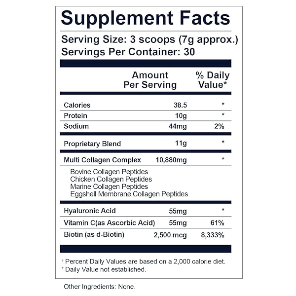 COLLAGEN PEPTIDES POWDER, HYDROLYZED COLLAGEN PROTEIN SUPPLEMENT WITH BIOTIN, HYALURONIC ACID, VITAMIN C, EASY MIXING COLLAGEN SUPPLEMENTS FOR WOMEN AND MEN – 7.85OZ