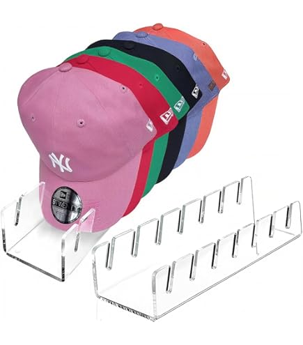 Lot De 2 Supports à Chapeaux Muraux Sans Installation - Porte Casquettes Jusqu'à 16 Places, Rotation 360°