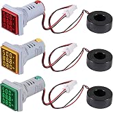 DWEII 3PCS AC Current Voltage Amperage Power Energy Panel Meter LCD Digital Display Ammeter Voltmeter Multimeter with CT AC 60-500V 0-100A 20-75 Hz Multi-Function Power Monitor