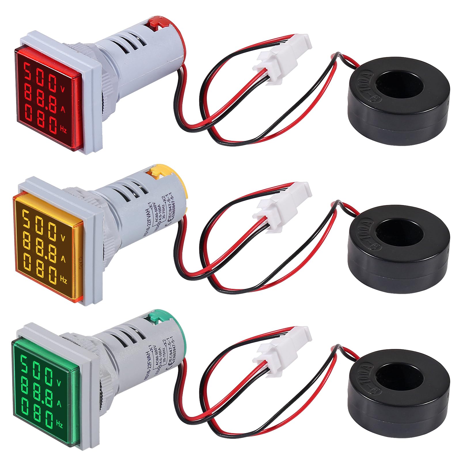 DWEII 3PCS AC Current Voltage Amperage Power Energy