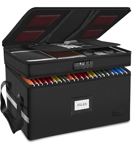 Amazon.com: Fireproof File Organizer with Lock, 2 Layer Fireproof