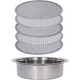 Soil Sifter Set for Garden with 5PCS Mesh(1,3,6,9,12mm) Sieve for Rocks and Sand