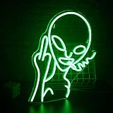 SIGNSHIP Alien Neon Light Sign Wall Decor USB 5V 40x30 cm Green Alien view 6