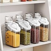 LANGMINGDE 1 Piece Cereal Containers Storage, 2.8L/95oz Airtight Large Dry Food Storage Containers with Pouring Spout Measuring Cup for Snacks Grain Rice,BPA Free Dispenser Plastic Bin, 1PC
