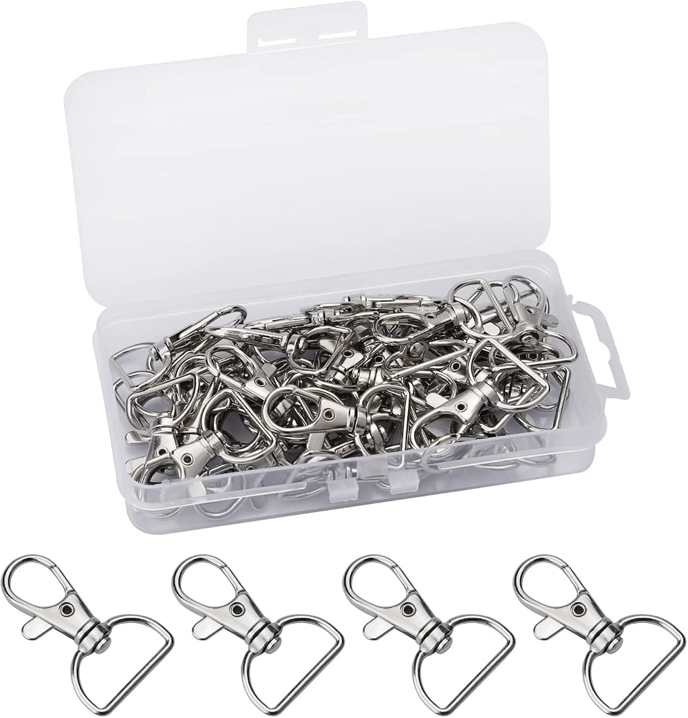 Yoicn Lth 40 PCS Silver Lobster Claw Clasps 360° Rotating Snap Hooks