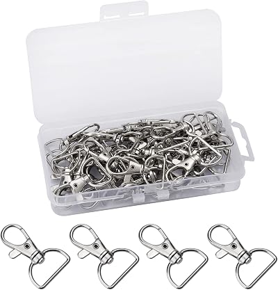 Yoicn Lth 40 PCS Silver Lobster Claw Clasps 360° Rotating Snap Hooks
