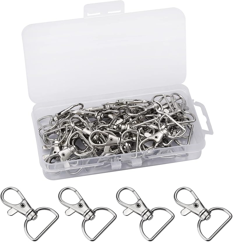Yoicn Lth 40 PCS Silver Lobster Claw Clasps 360° Rotating Snap Hooks