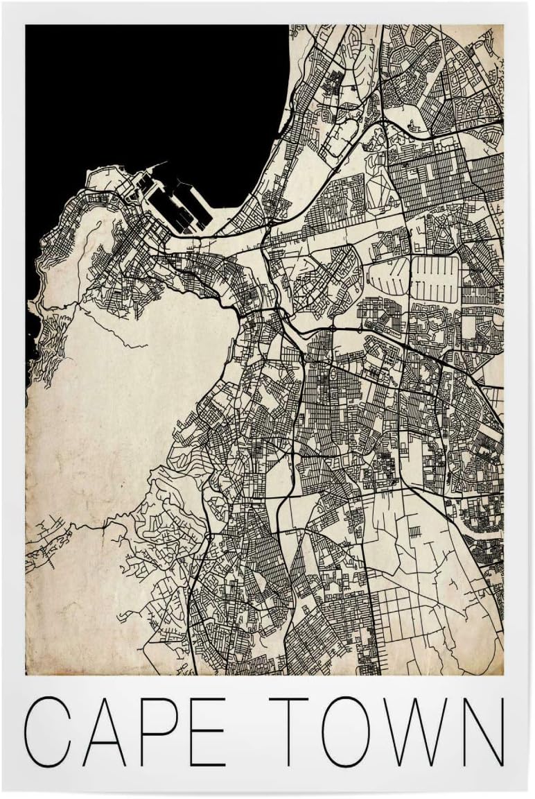 artboxONE Poster Cities Retro Map Cape Town South Africa 30x20 cm design art print by David Springmeyer