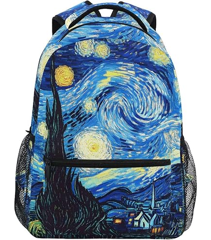 Amazon.com: JIPONI Van Gogh Starry Sky City Night Backpack For
