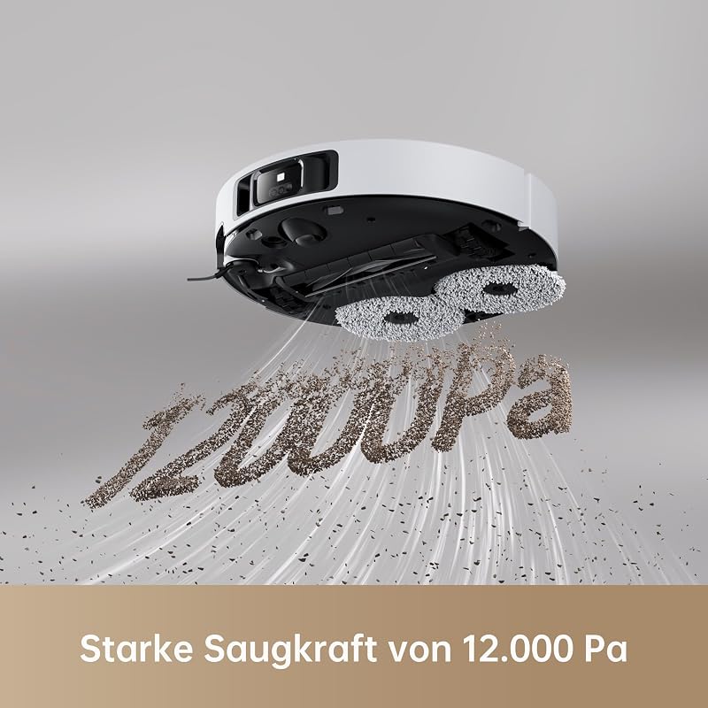 X40 Ultra Complete Saugroboter mit Wischfunktion, 12.000Pa Saugkraft, 70℃ Wischmopp, selbstreinigend, automatische Entleerung, automatisches Nachfüllen, Anti-Wirrwarr und anhebbare Bürsten
