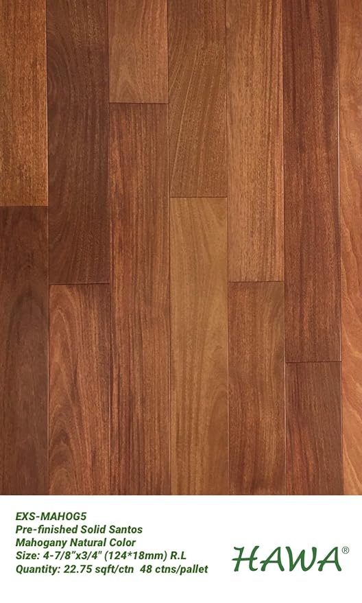 Pre Finished Solid Santos Mahogany 4 7 8 X3 4 R L
