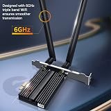 Zunate PCIe WiFi Card AX210 Triple Band Bluetooth 5.2 Dual Antenna Desktop PC view 3