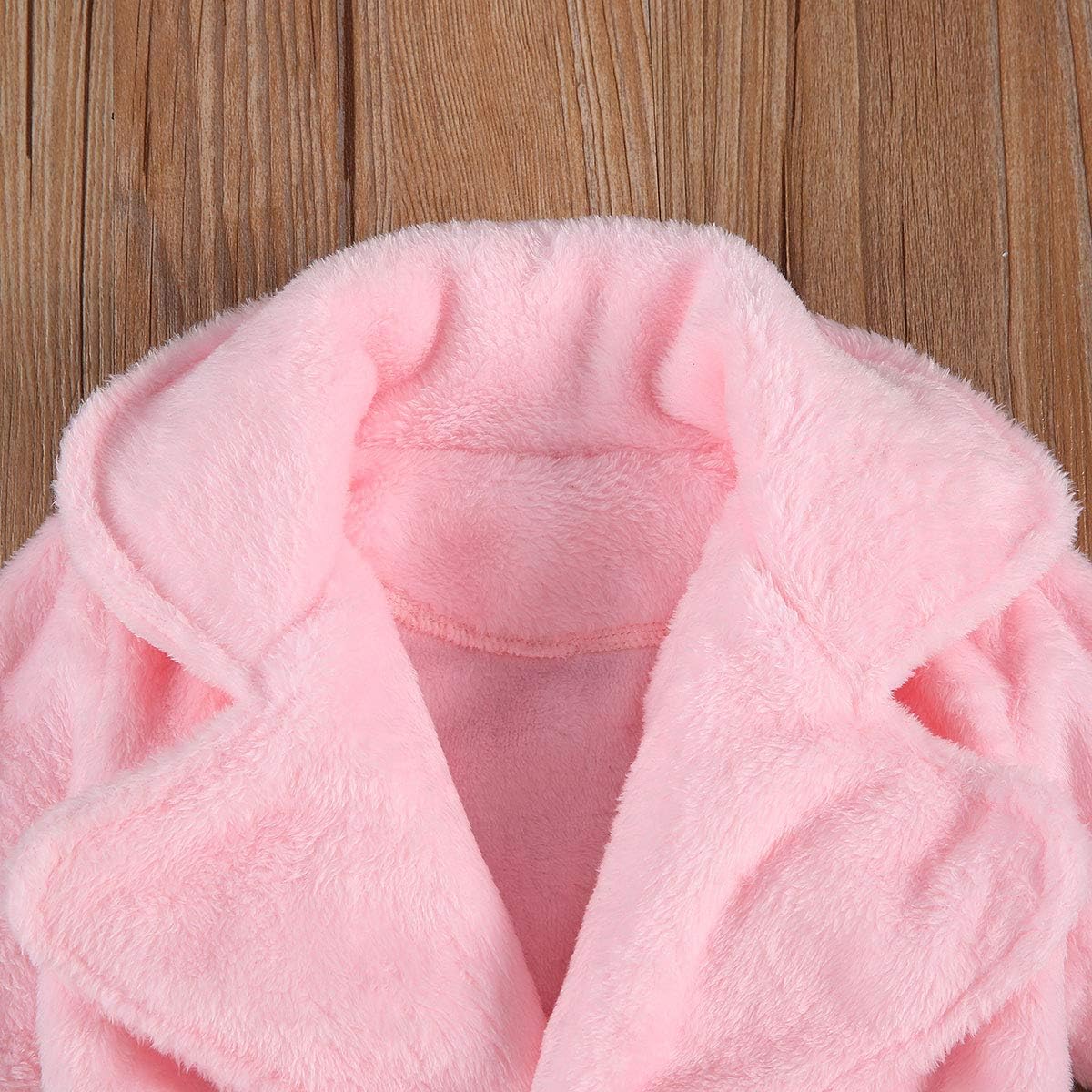 Infant Toddler Baby Girl Flannel Soft Bathrobes Hoodie Kimono Robe Clothes with Belt: Clothing