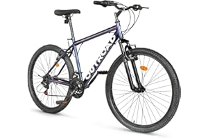 MarKnig Hardtail Mountian Bikes with 21 Speeds Drivetrain, 26 Inch Wheel Mountian Bicycles with Front Suspension, Widened Frame Commuting Bikes with V/Dual Disc Brakes