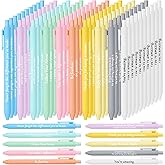 Teling 100 Pcs Inspirational Pens in Bulk Motivational Ballpoint Pens Bulk with Funny Sayings Quotes Positive Thank You Gifts for Adults Employees Coworkers Team Staff(Pastel Colors,Classic Style)
