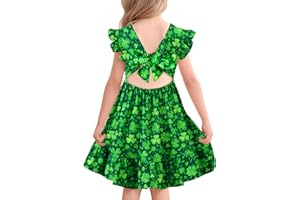 Yousie Toddler Little Girl Dress Ruffle Tie Back Backless Summer Sundress Party Dresses