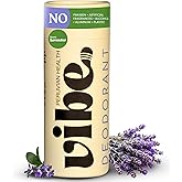 Vibe Aluminum Free Natural Deodorant for Women and Men - Long Lasting Odor Control with Organic Coconut Oil and Beeswax for Sensitive Skin, No Baking Soda or Parabens, Plastic Free (Lavender)