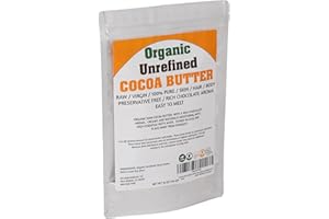 SWEET EVA’S Organic Unrefined COCOA BUTTER -1lb Block, 100% Pure, Non Deodorized, Rich in Antioxidants, for DIY Recipes, Soaps, Lip Balms, Lotions, Body Butters, No Fillers or GMOs, Raw, Virgin, Preservative Free, Face, Hair and Skin Moisturizer, Stretch Marks Cream, Hair Growth, High in Antioxidants, Anti Aging, Dry Skin, Vegan, Nuts Free, Egg Free, Gluten Free, Kosher