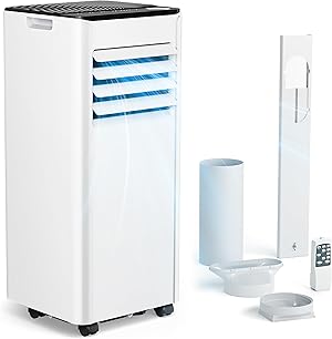 Klimaanlage Mobil - Klimagerät mit Abluftschlauch 7000 BTU | 4-in-1 Mobiles Klimagerät | Leiser Betrieb | Digitaldisplay + Fernbedienung | Fenster-Installationsset | 24h-Timer | Für Räume bis 20 m²