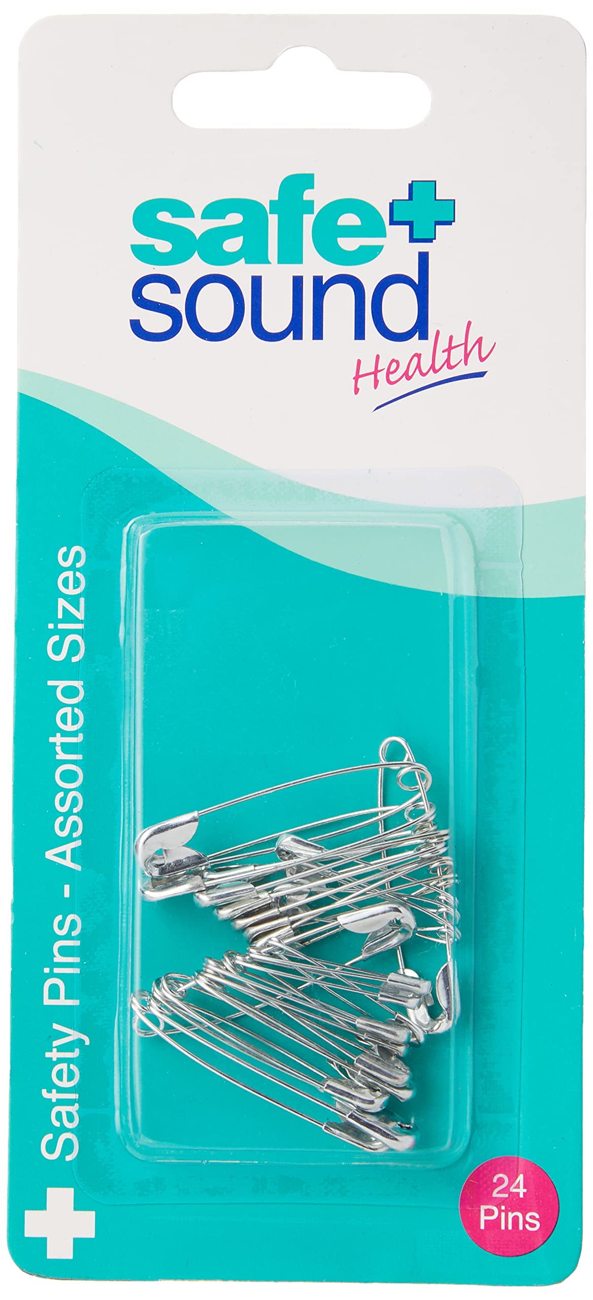 Safe and Sound Nickel Safety Pins, Assorted Sizes, Silver, 24 Count (Pack of 1)