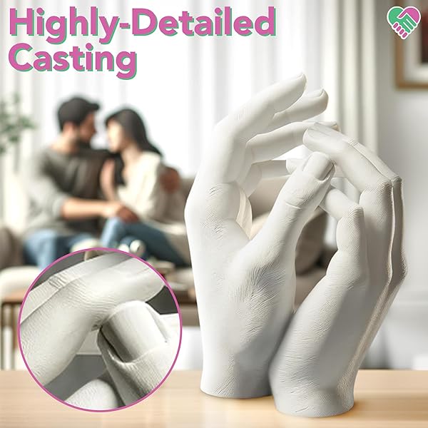 LUNA BEAN HAND CASTING KIT – THE ORIGINAL HAND MOLD KIT FOR COUPLES – GIFTS FOR DAD FATHERS DAY, BRIDAL SHOWER, WEDDING, ENGAGEMENT, GIFTS FOR HER ANNIVERSARY FOR MEN WIFE HUSBAND BOYFRIEND GIRLFRIEND
