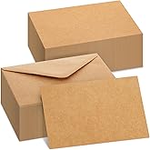 Sustainable Greetings Blank Cards & Envelopes - Customizable Greeting Card & Wedding Invitation Set - Bulk Thank You Notes & Envelopes - Printer-Friendly Stationery Set - 48-Pack, 4x6 in, Brown