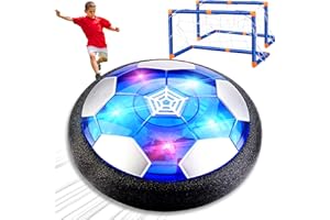 TURNMEON Hover Soccer Ball Christmas Stocking Stuffers for Kids Toys Rechargeable Floating Football Set with 2 Goal Soccer LED Light Foam Bumper Christmas Toys for Boys Girls Indoor Outdoor Sport Games